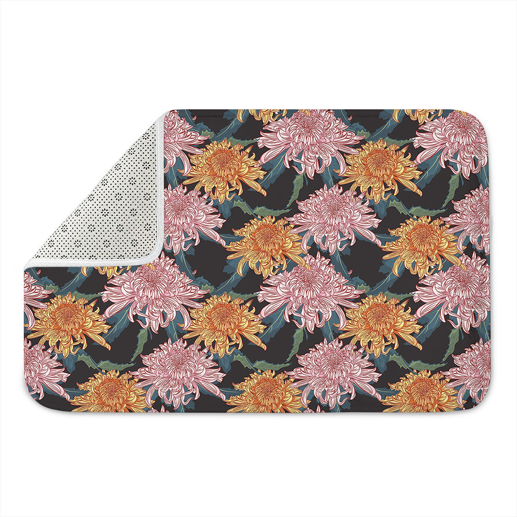 Japanese Chrysanthemum Pattern Print Indoor Door Mat