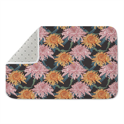 Japanese Chrysanthemum Pattern Print Indoor Door Mat