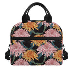 Japanese Chrysanthemum Pattern Print Insulated Lunch Bag
