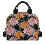 Japanese Chrysanthemum Pattern Print Insulated Lunch Bag