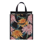 Japanese Chrysanthemum Pattern Print Insulated Lunch Tote