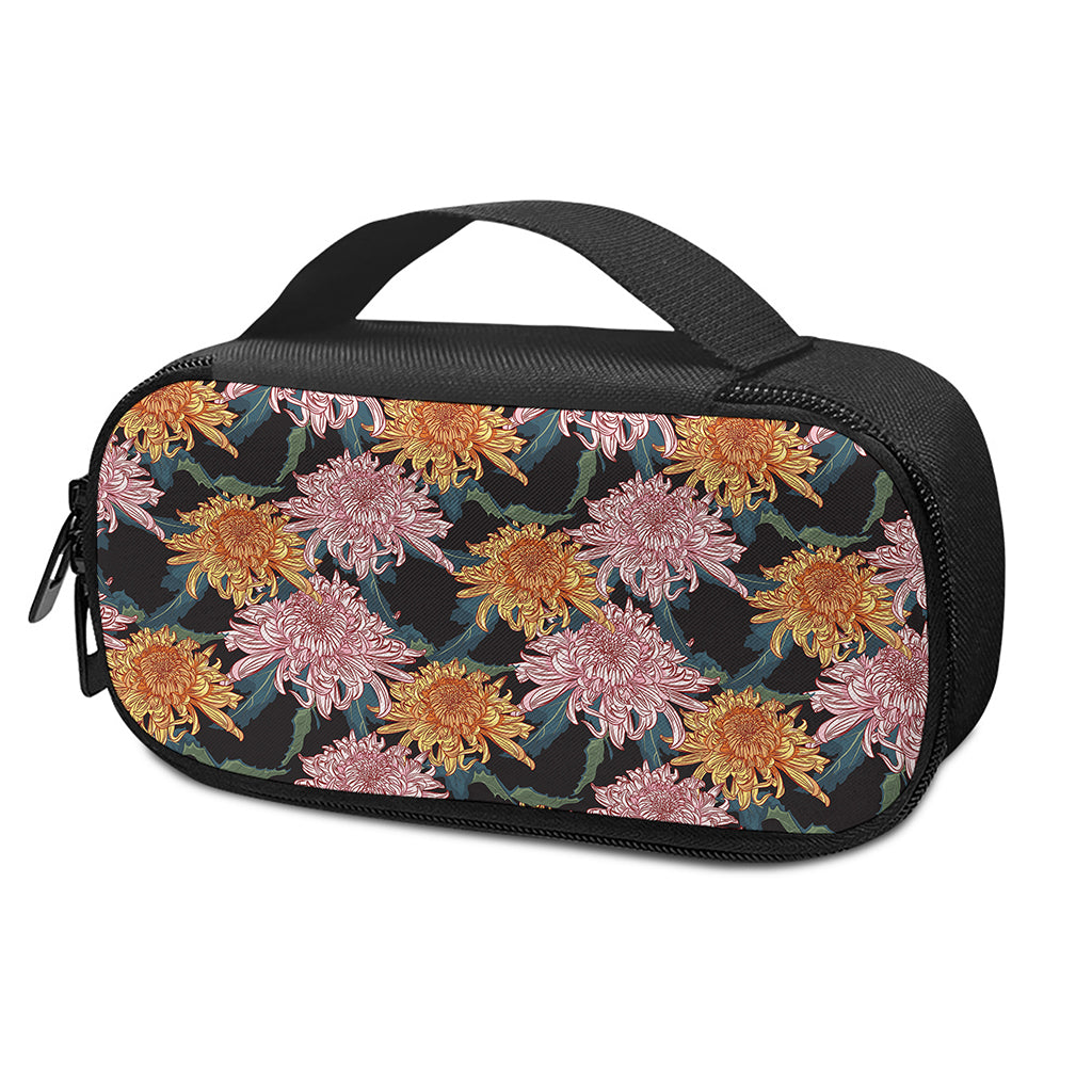 Japanese Chrysanthemum Pattern Print Insulin Cooler Travel Case