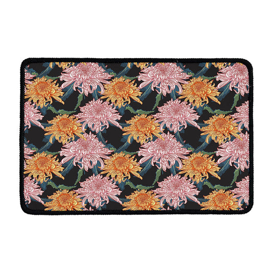 Japanese Chrysanthemum Pattern Print Kitchen Mat