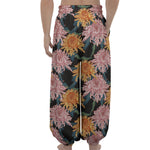 Japanese Chrysanthemum Pattern Print Lantern Pants