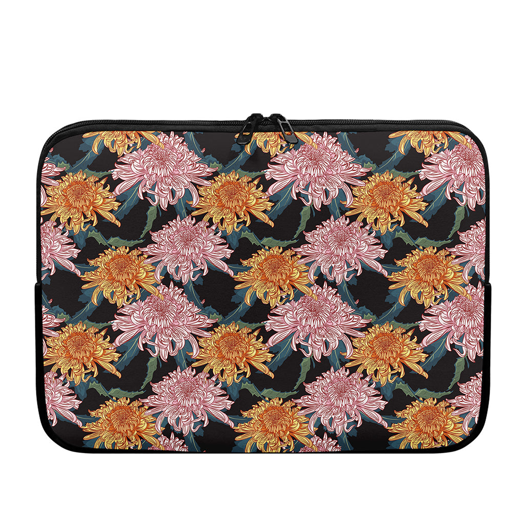 Japanese Chrysanthemum Pattern Print Laptop Sleeve