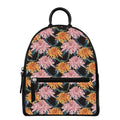 Japanese Chrysanthemum Pattern Print Leather Backpack
