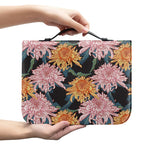 Japanese Chrysanthemum Pattern Print Leather Bible Cover