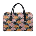 Japanese Chrysanthemum Pattern Print Leather Duffel Bag