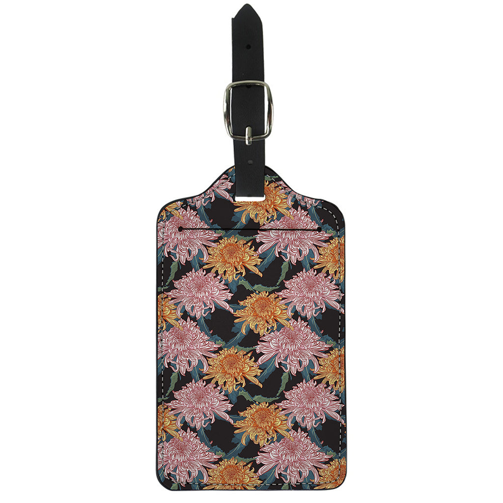 Japanese Chrysanthemum Pattern Print Luggage Tag