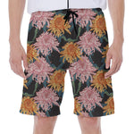 Japanese Chrysanthemum Pattern Print Men's Beach Shorts