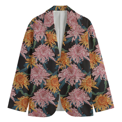 Japanese Chrysanthemum Pattern Print Men's Blazer