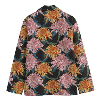 Japanese Chrysanthemum Pattern Print Men's Blazer