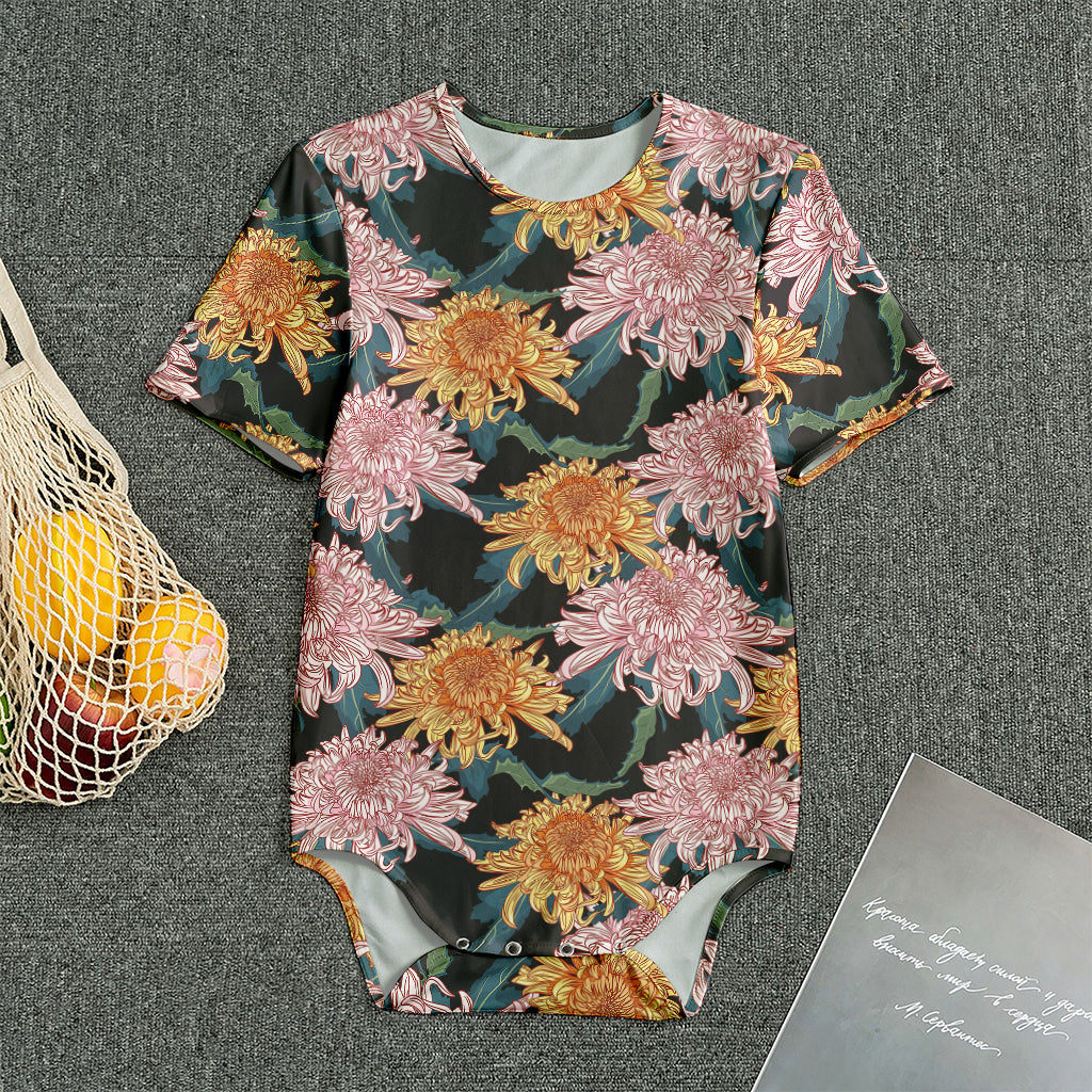 Japanese Chrysanthemum Pattern Print Men's Bodysuit