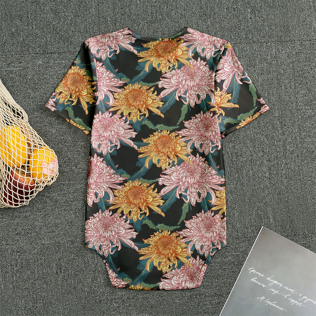 Japanese Chrysanthemum Pattern Print Men's Bodysuit