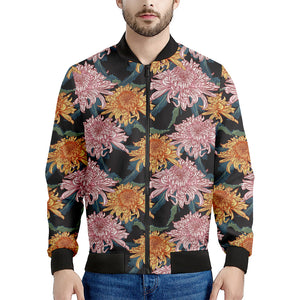 Japanese Chrysanthemum Pattern Print Men's Bomber Jacket