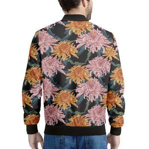 Japanese Chrysanthemum Pattern Print Men's Bomber Jacket