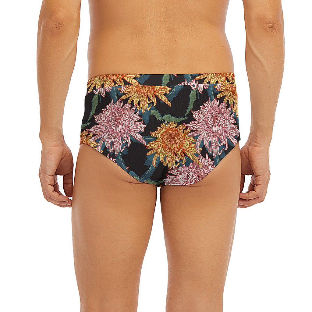 Japanese Chrysanthemum Pattern Print Men's Briefs