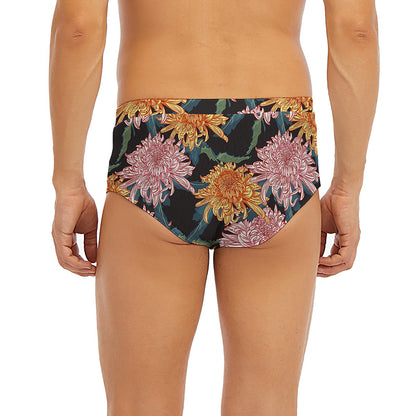 Japanese Chrysanthemum Pattern Print Men's Briefs
