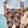 Japanese Chrysanthemum Pattern Print Men's Cargo Shorts