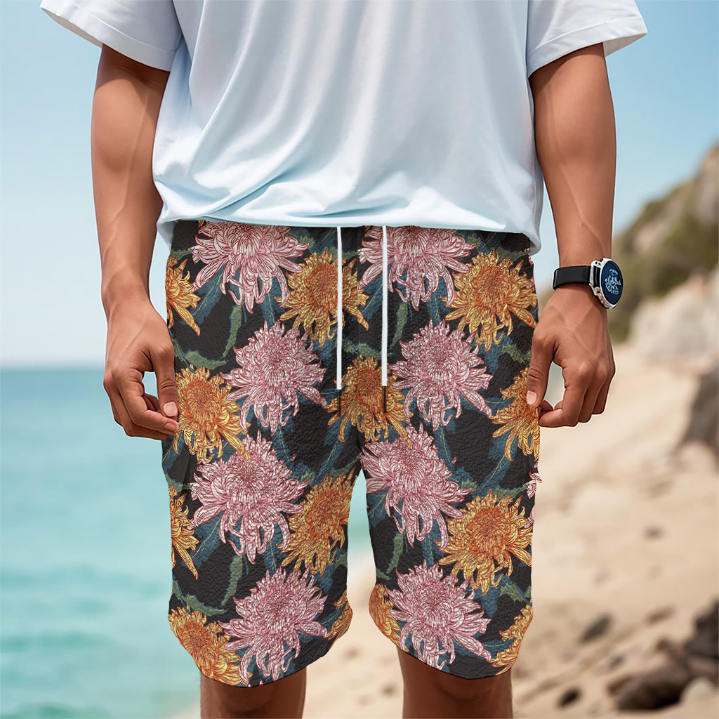 Japanese Chrysanthemum Pattern Print Men's Cargo Shorts