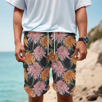Japanese Chrysanthemum Pattern Print Men's Cargo Shorts