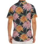 Japanese Chrysanthemum Pattern Print Men's Deep V-Neck Shirt