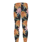 Japanese Chrysanthemum Pattern Print Men's leggings