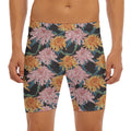 Japanese Chrysanthemum Pattern Print Men's Long Boxer Briefs