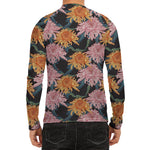 Japanese Chrysanthemum Pattern Print Men's Long Sleeve Rash Guard