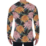 Japanese Chrysanthemum Pattern Print Men's Long Sleeve T-Shirt