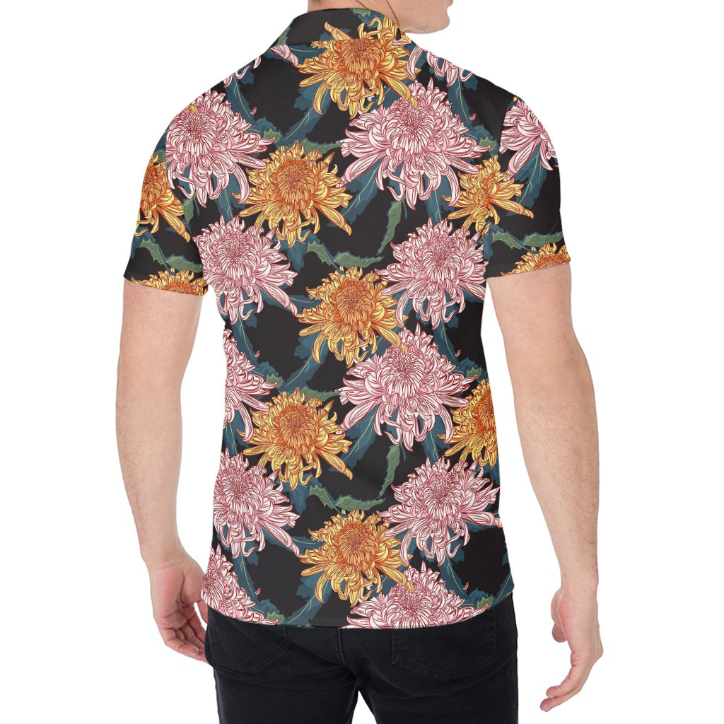 Japanese Chrysanthemum Pattern Print Men's Shirt