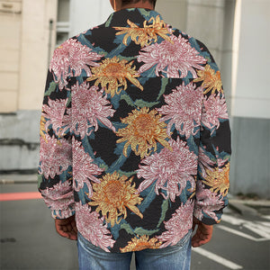 Japanese Chrysanthemum Pattern Print Men's Shirt Jacket