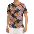 Japanese Chrysanthemum Pattern Print Men's Short Sleeve Rash Guard