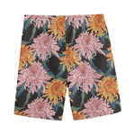 Japanese Chrysanthemum Pattern Print Men's Sports Shorts