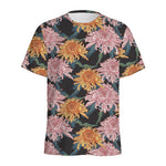 Japanese Chrysanthemum Pattern Print Men's Sports T-Shirt