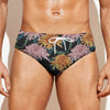 Japanese Chrysanthemum Pattern Print Men's Swim Briefs