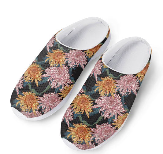 Japanese Chrysanthemum Pattern Print Mesh Casual Shoes