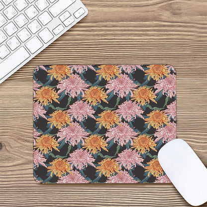 Japanese Chrysanthemum Pattern Print Mouse Pad