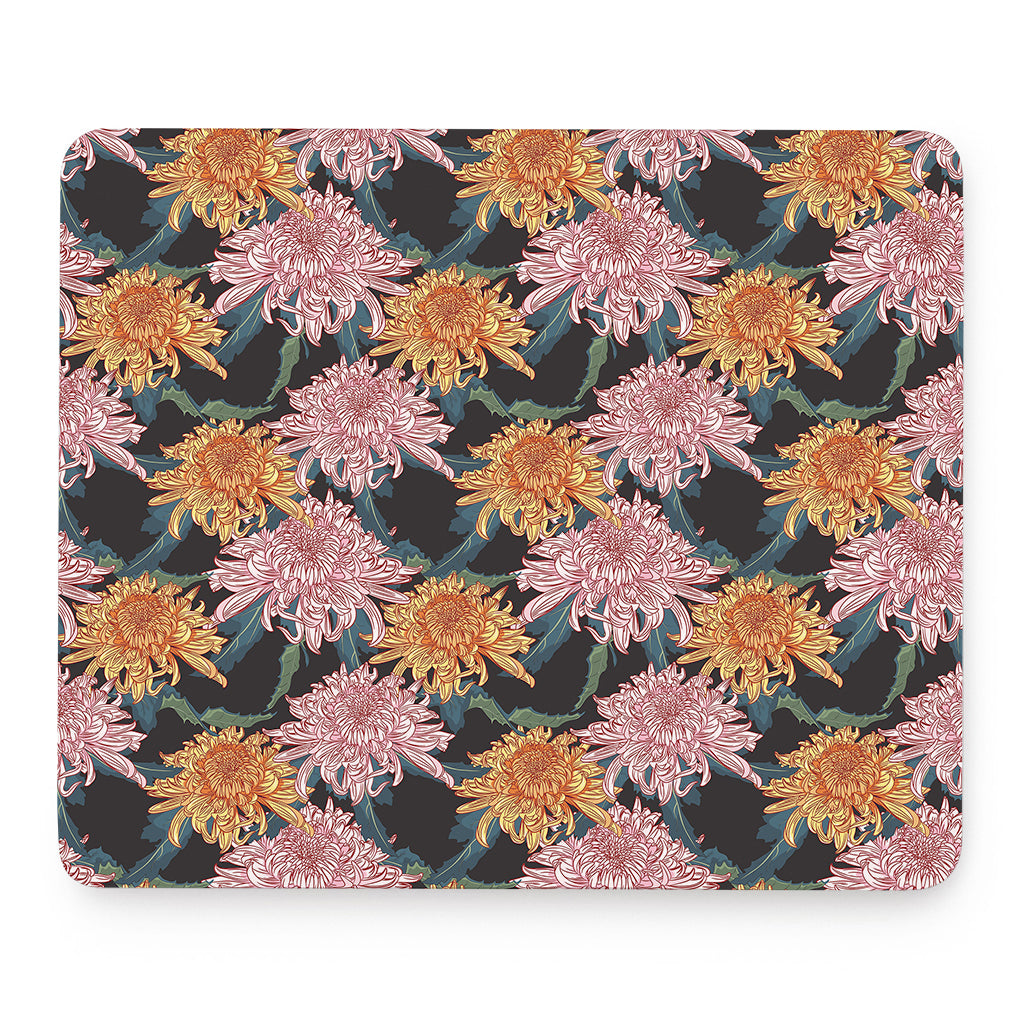 Japanese Chrysanthemum Pattern Print Mouse Pad