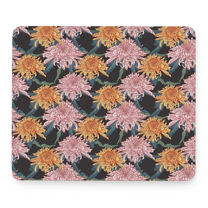 Japanese Chrysanthemum Pattern Print Mouse Pad