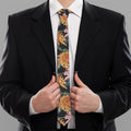 Japanese Chrysanthemum Pattern Print Necktie