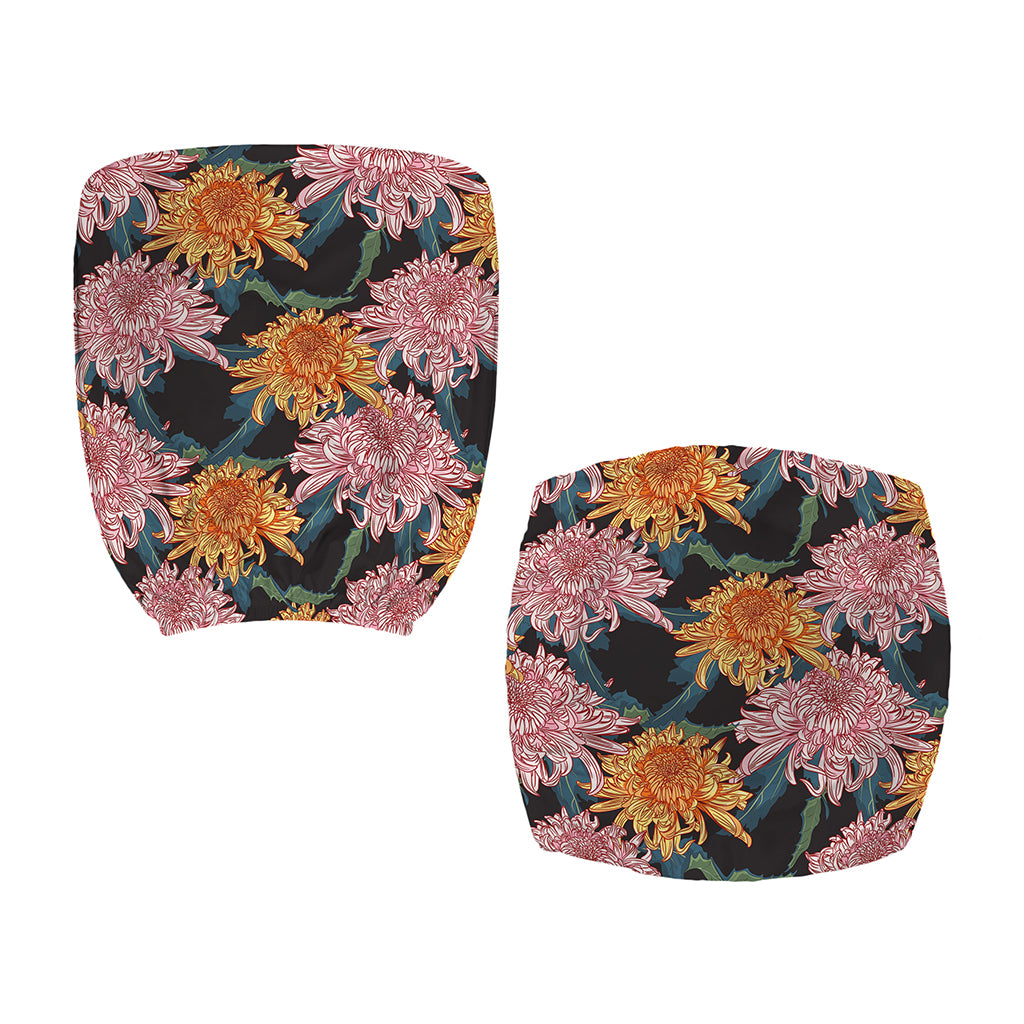 Japanese Chrysanthemum Pattern Print Office Chair Cover