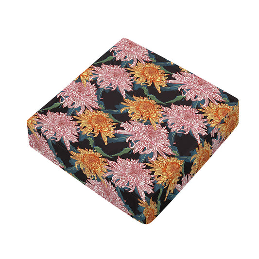 Japanese Chrysanthemum Pattern Print Outdoor Seat Cushion Cover