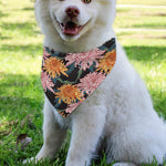 Japanese Chrysanthemum Pattern Print Over The Collar Dog Bandana