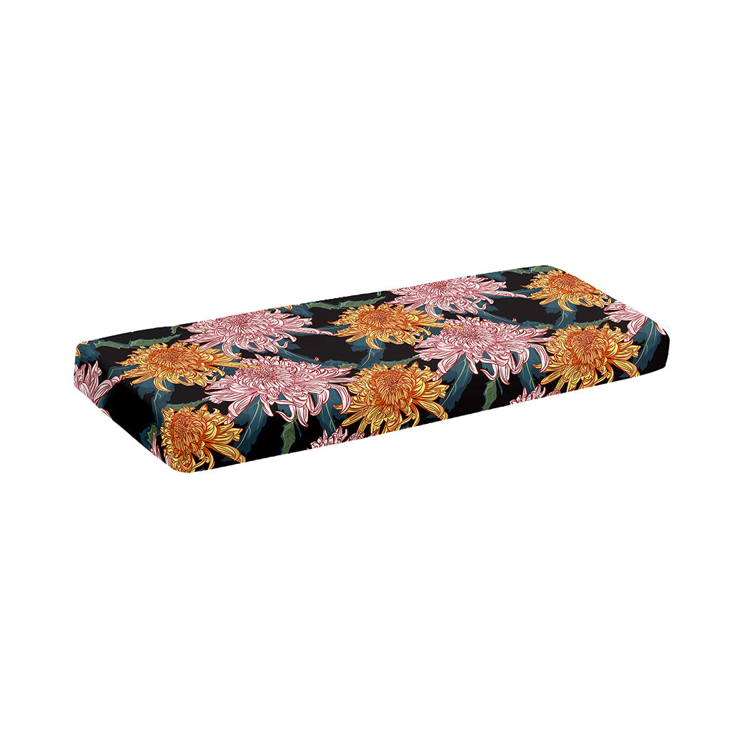 Japanese Chrysanthemum Pattern Print Piano Keyboard Cover