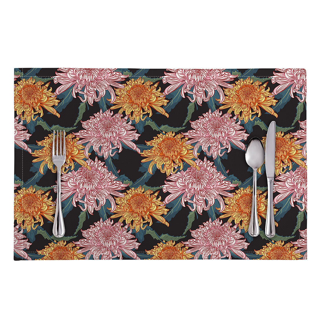 Japanese Chrysanthemum Pattern Print Placemat