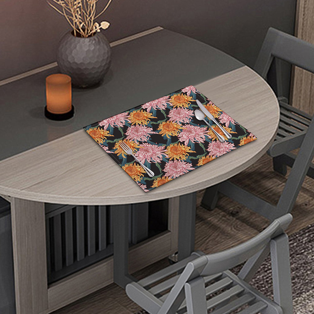Japanese Chrysanthemum Pattern Print Placemat