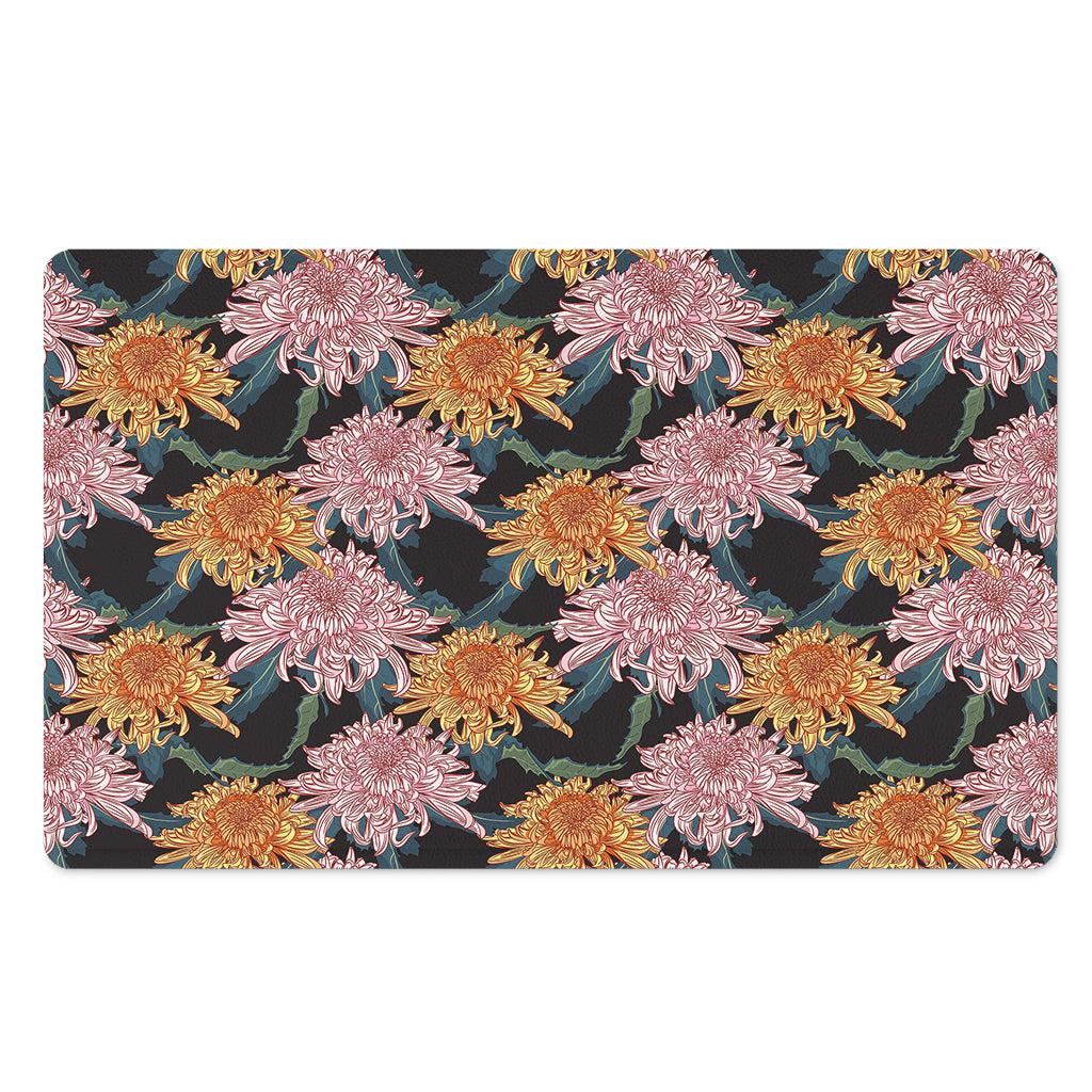 Japanese Chrysanthemum Pattern Print Polyester Doormat