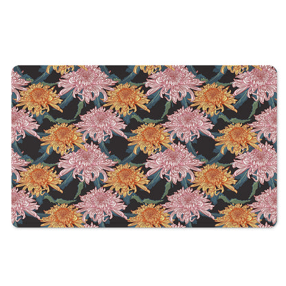 Japanese Chrysanthemum Pattern Print Polyester Doormat