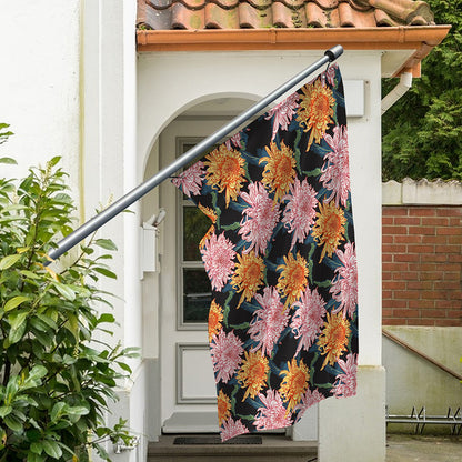 Japanese Chrysanthemum Pattern Print Polyester Flag